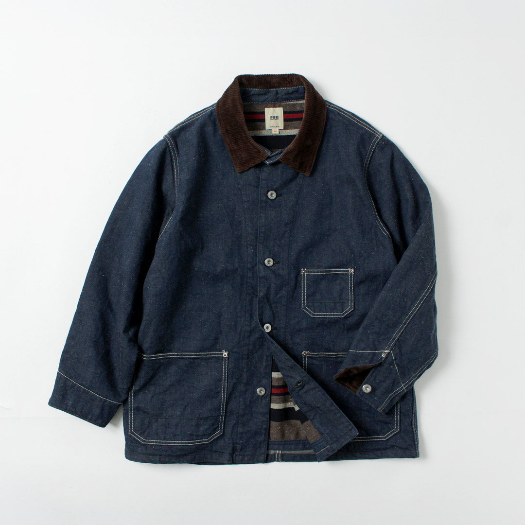 FOB FACTORY / F2456 담요 라이너가 포함된 데님 초어 재킷