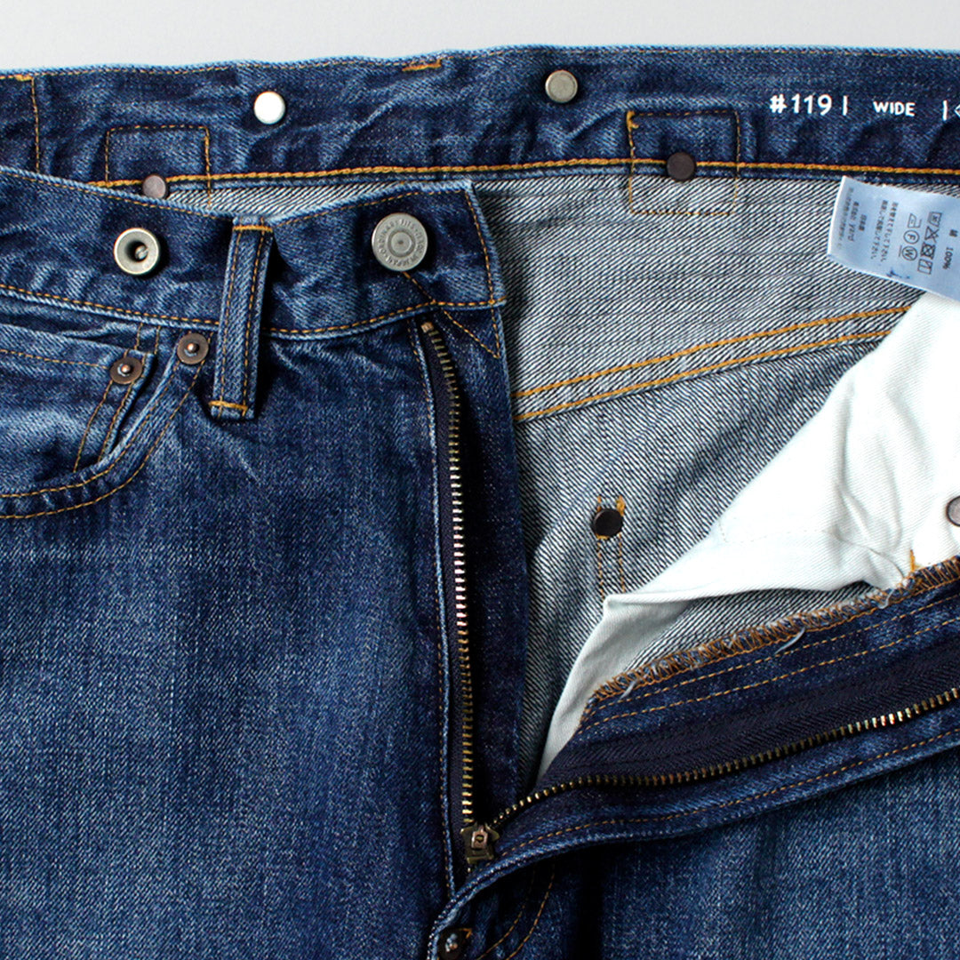 CORTES ORDINARIOS / Pantalón Ancho Denim Acabado Usado