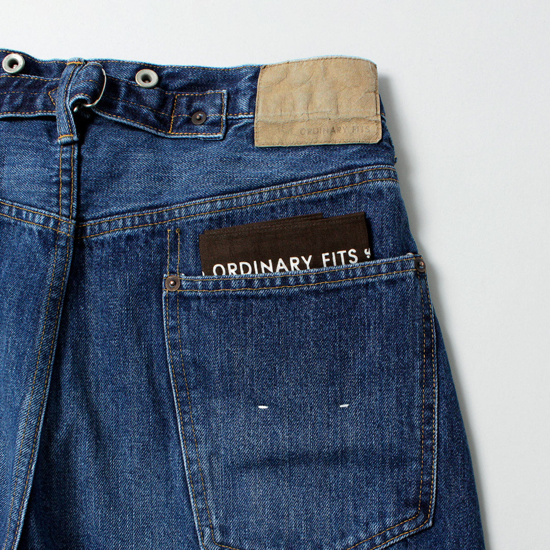 CORTES ORDINARIOS / Pantalón Ancho Denim Acabado Usado