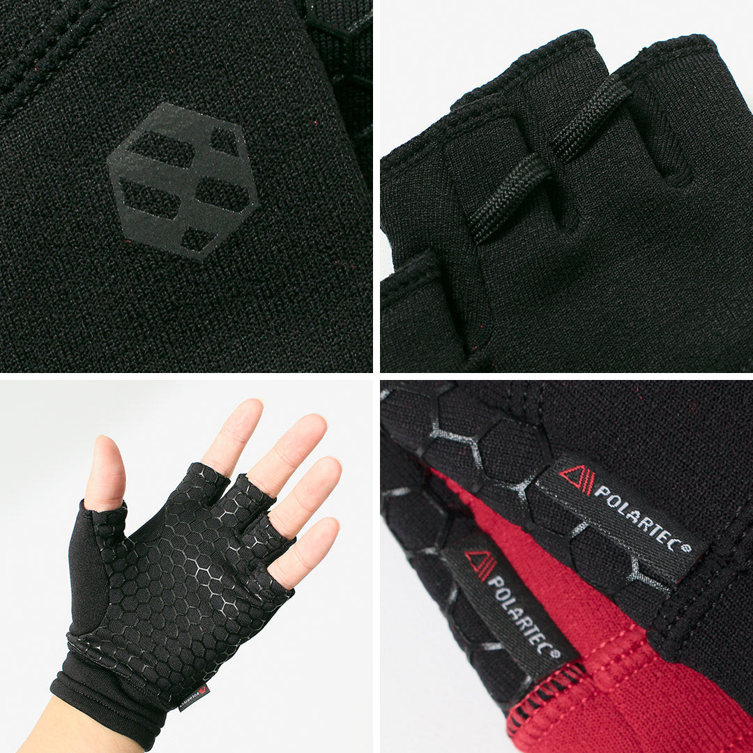 HANDSON GRIP / Liberty Guantes POLARTEC Power Stretch Pro de medio dedo