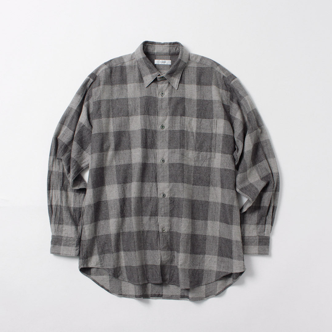 FUJITO / Cotton/Yak Block Plaid Big Size Shirt
