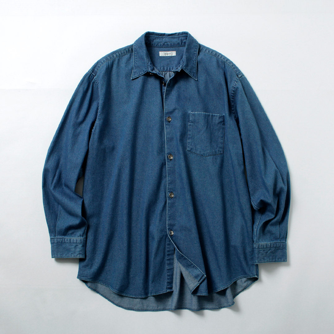 FUJITO / Chemise grande taille en denim 8oz