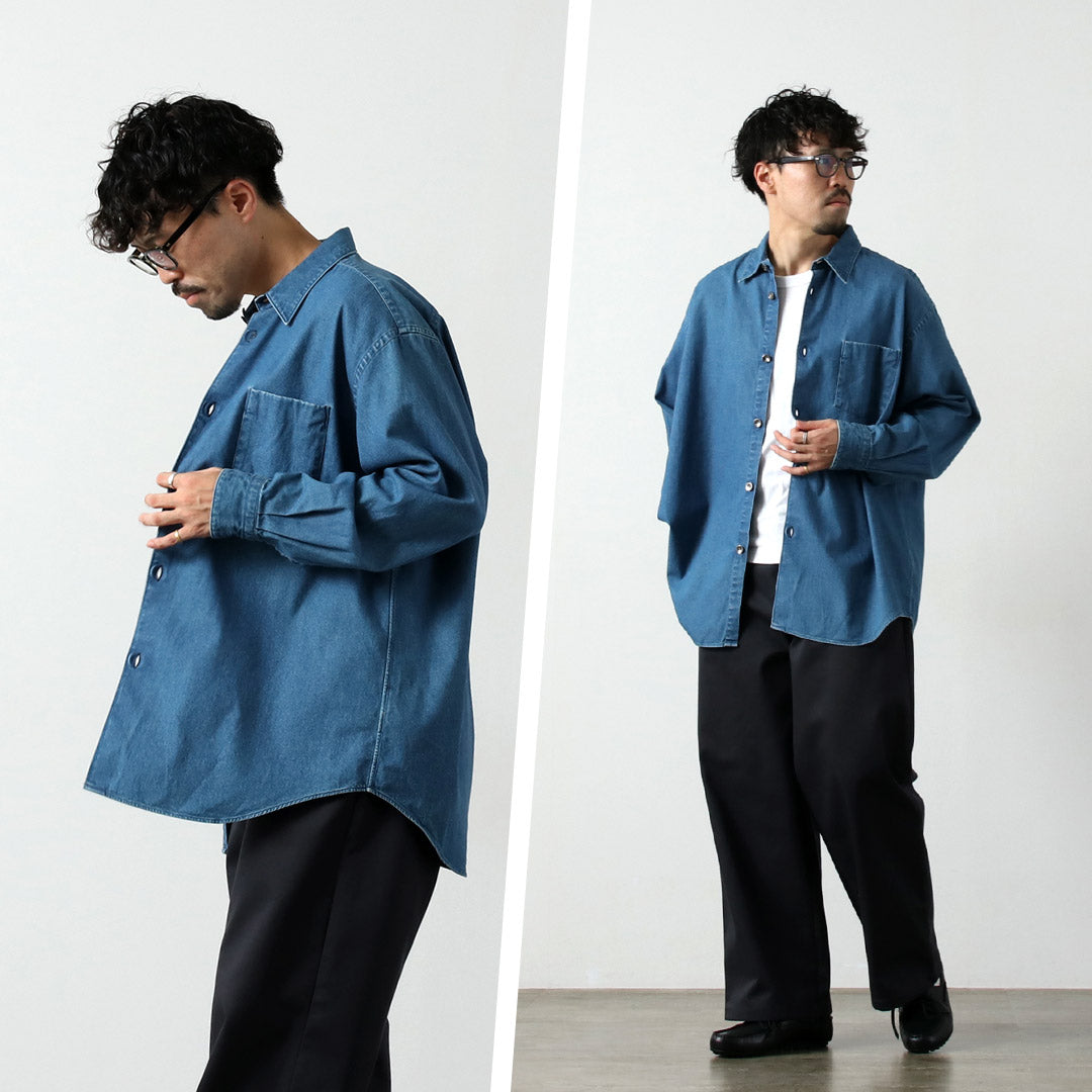 FUJITO / Chemise grande taille en denim 8oz