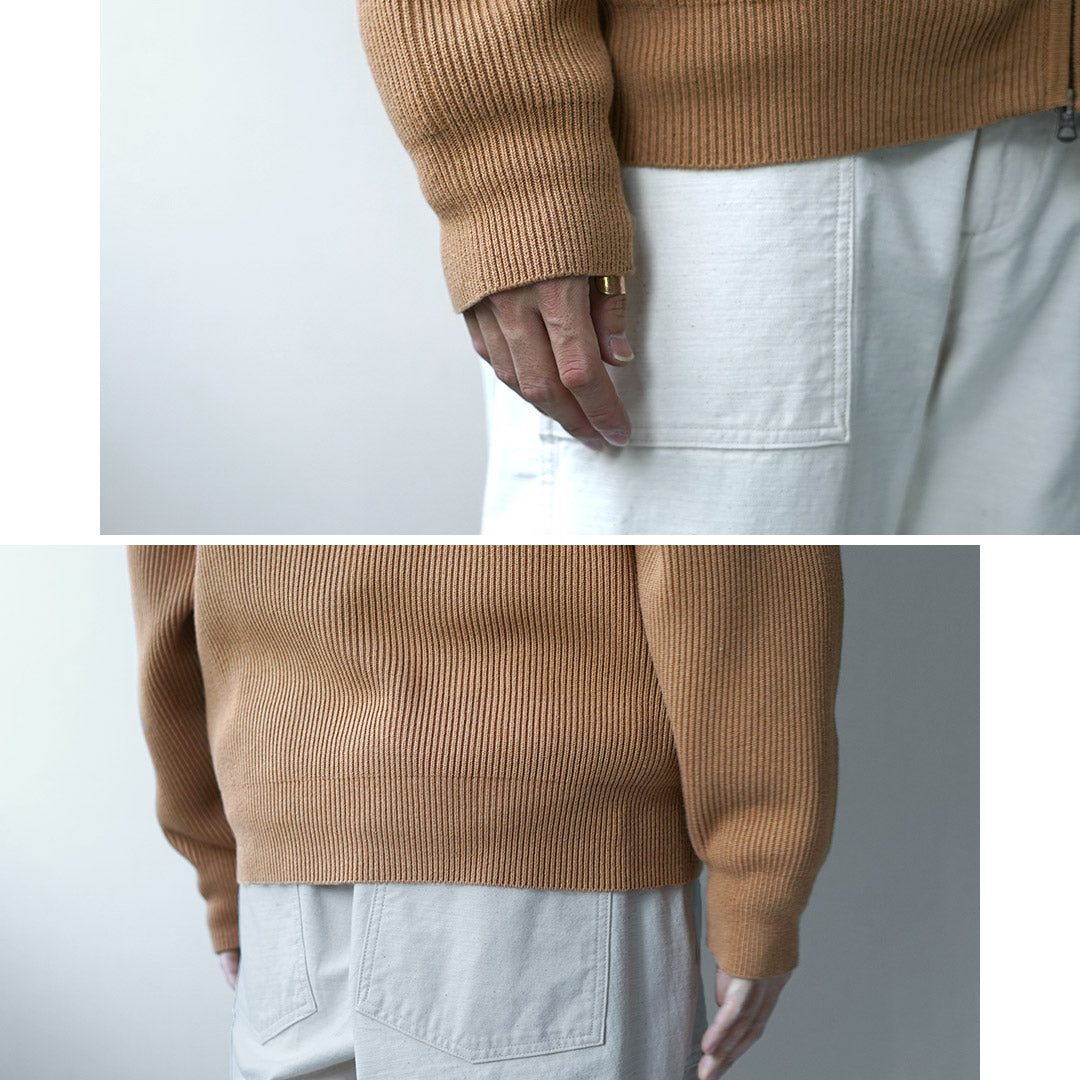 UNDYED / Tricot de conducteur côtelé en coton biologique