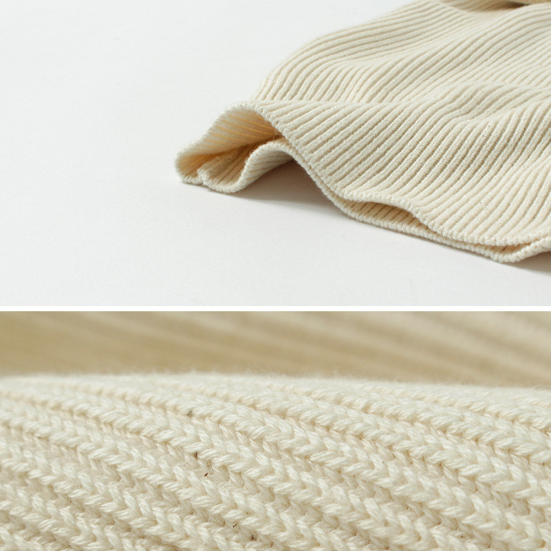 UNDYED / Tricot de conducteur côtelé en coton biologique