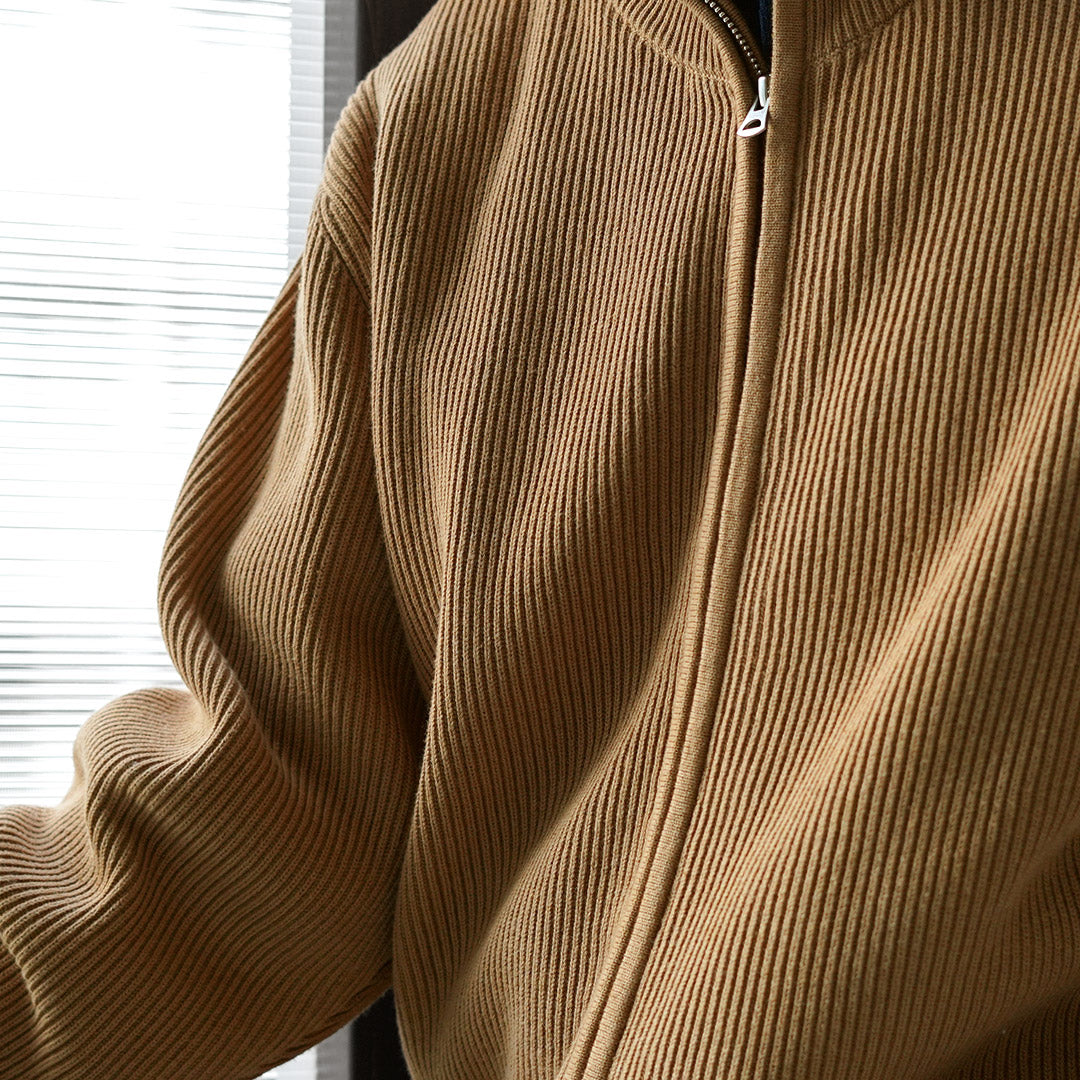 UNDYED / Tricot de conducteur côtelé en coton biologique