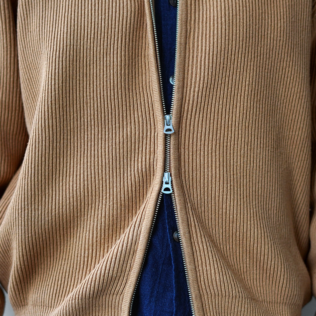 UNDYED / Tricot de conducteur côtelé en coton biologique