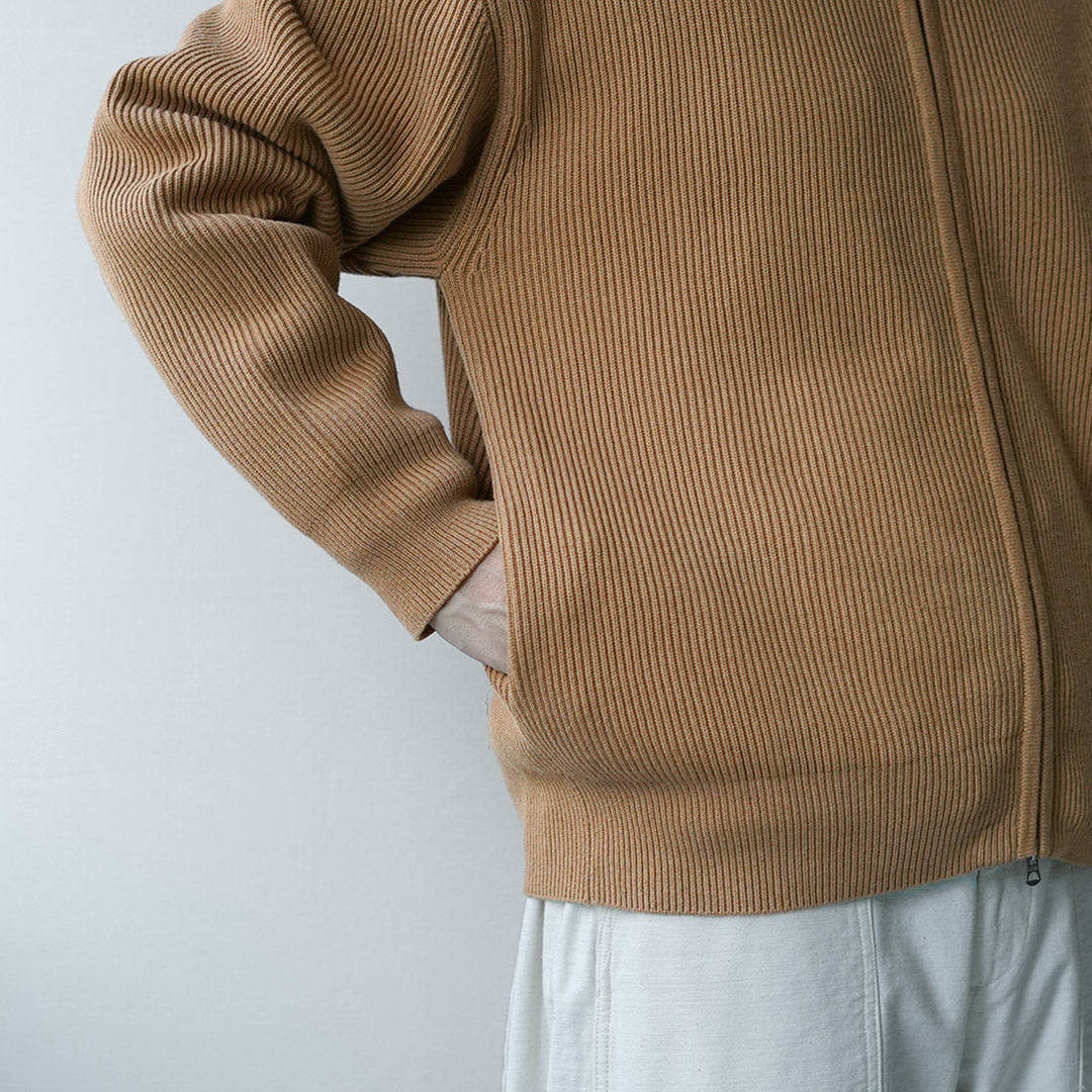 UNDYED / Tricot de conducteur côtelé en coton biologique