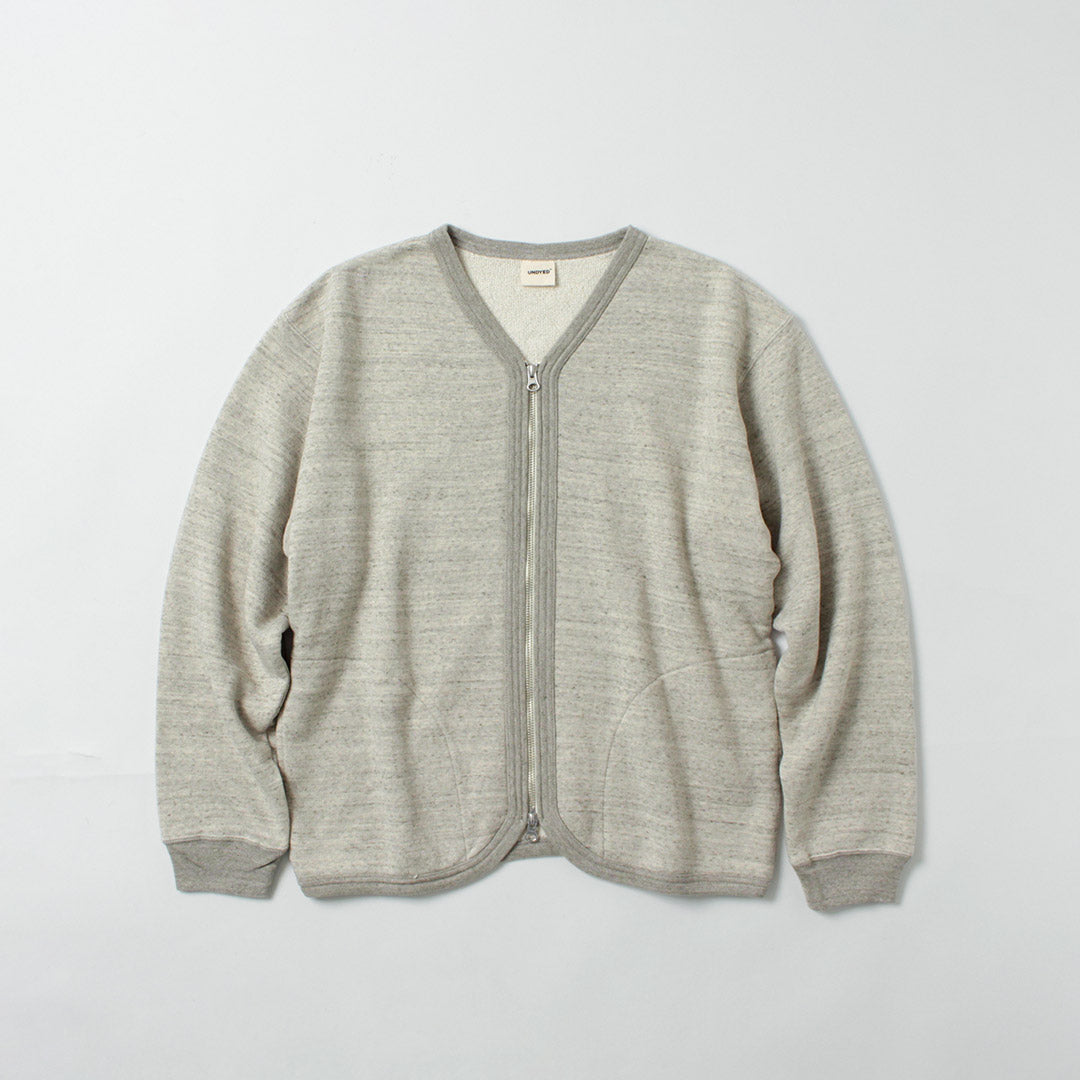 UNDYED / Cardigan zippé en sweat en coton biologique