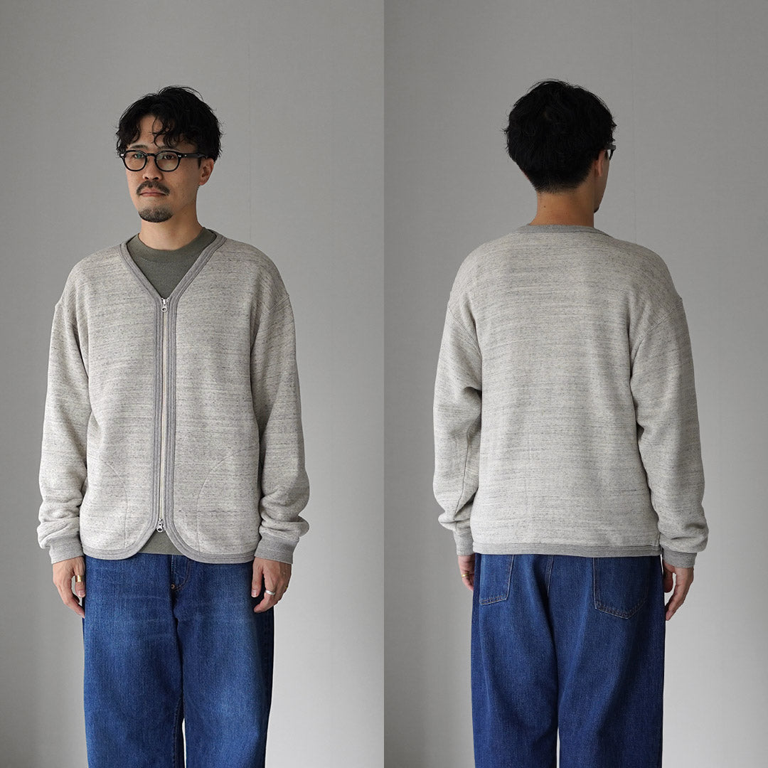 UNDYED / Cardigan zippé en sweat en coton biologique