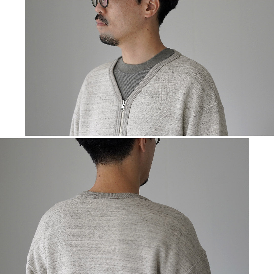 UNDYED / Cardigan zippé en sweat en coton biologique