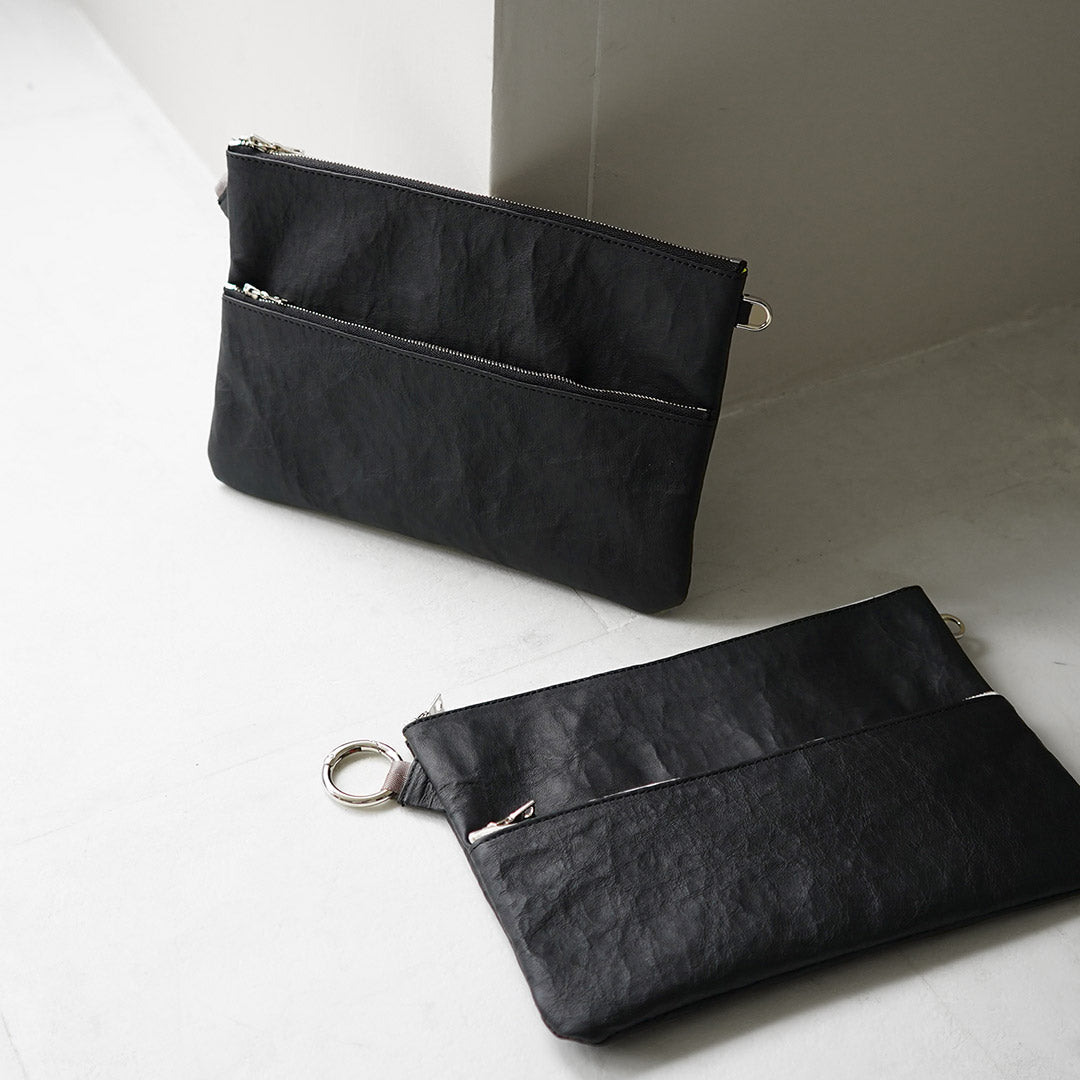 SENTI / Dyneema 가죽 더블 지퍼 파우치 LL