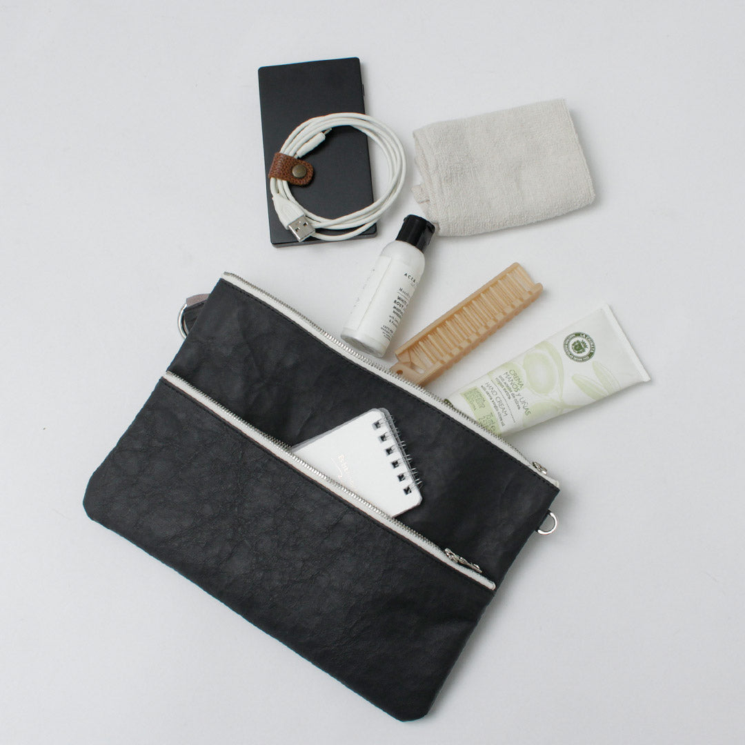 SENTI / Dyneema 가죽 더블 지퍼 파우치 LL