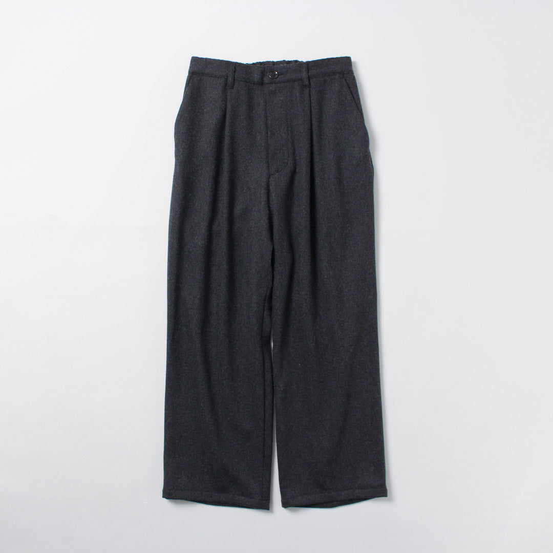 RE MADE IN TOKYO JAPAN / Pantalon large Kersey en laine et cachemire