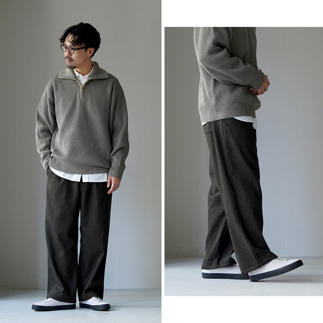 RE MADE IN TOKYO JAPAN / Pantalon large Kersey en laine et cachemire