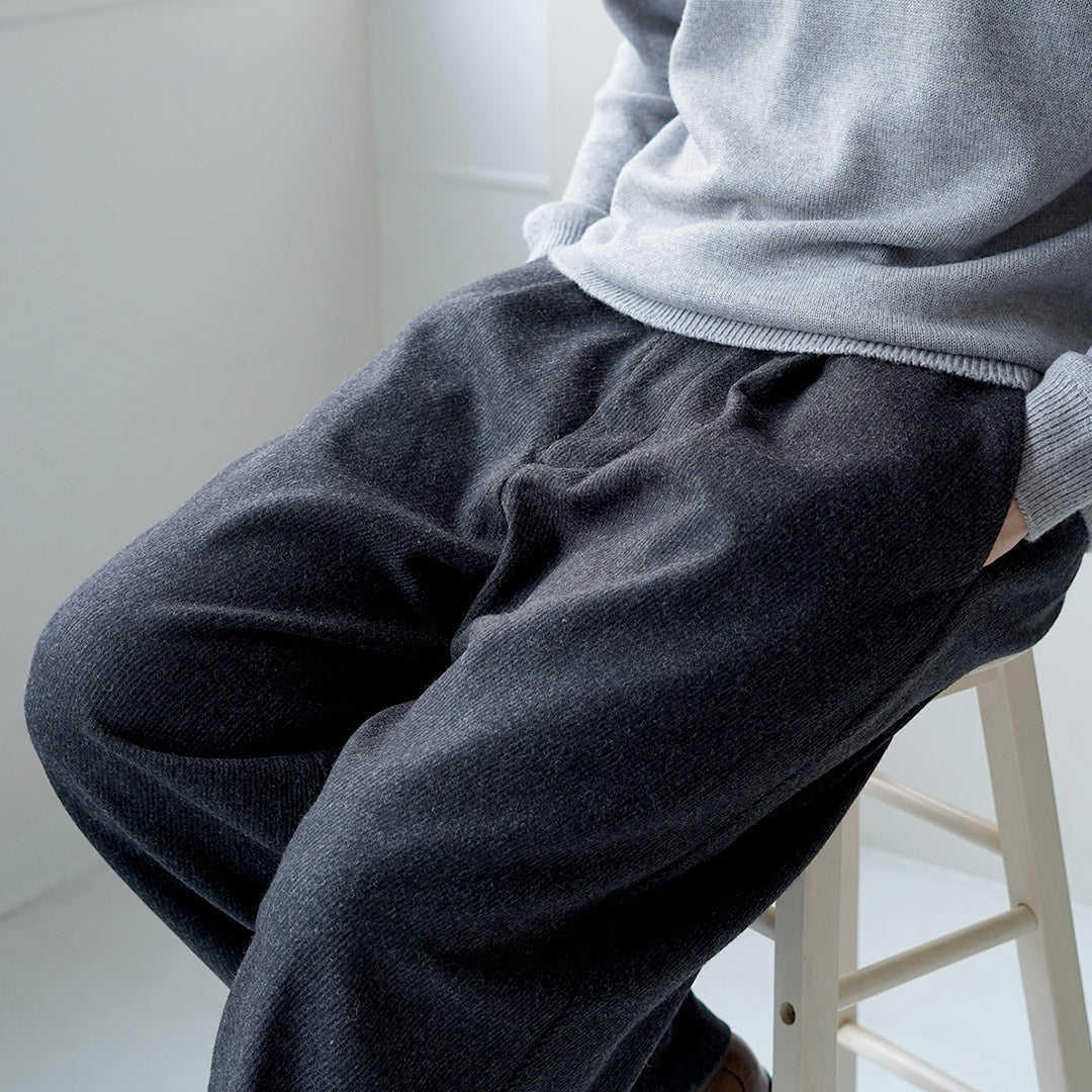 RE MADE IN TOKYO JAPAN / Pantalon large Kersey en laine et cachemire