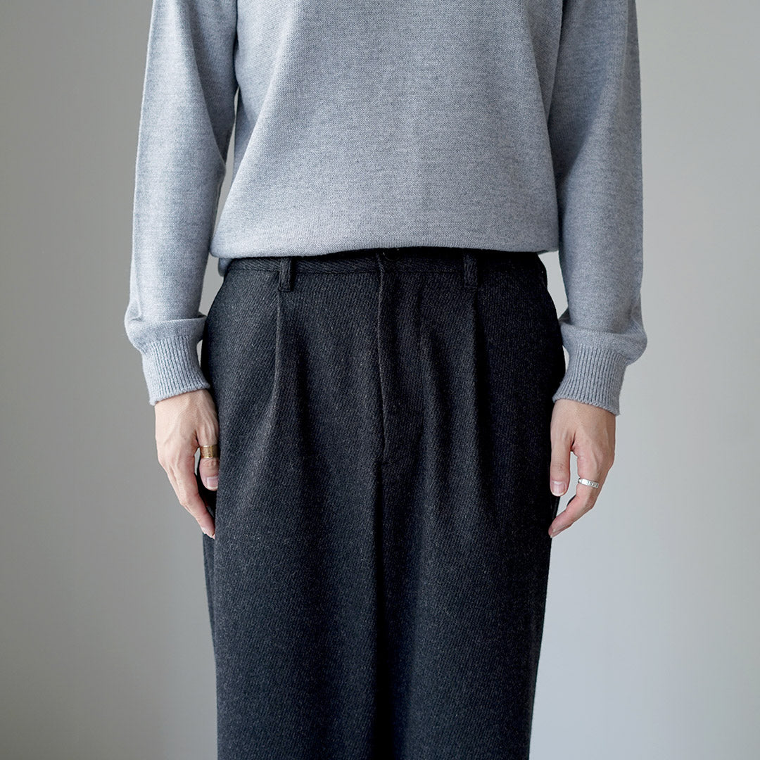 RE MADE IN TOKYO JAPAN / Pantalon large Kersey en laine et cachemire