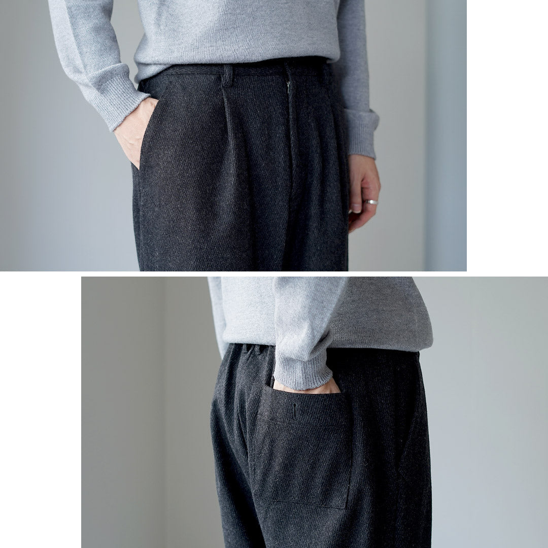 RE MADE IN TOKYO JAPAN / Pantalon large Kersey en laine et cachemire