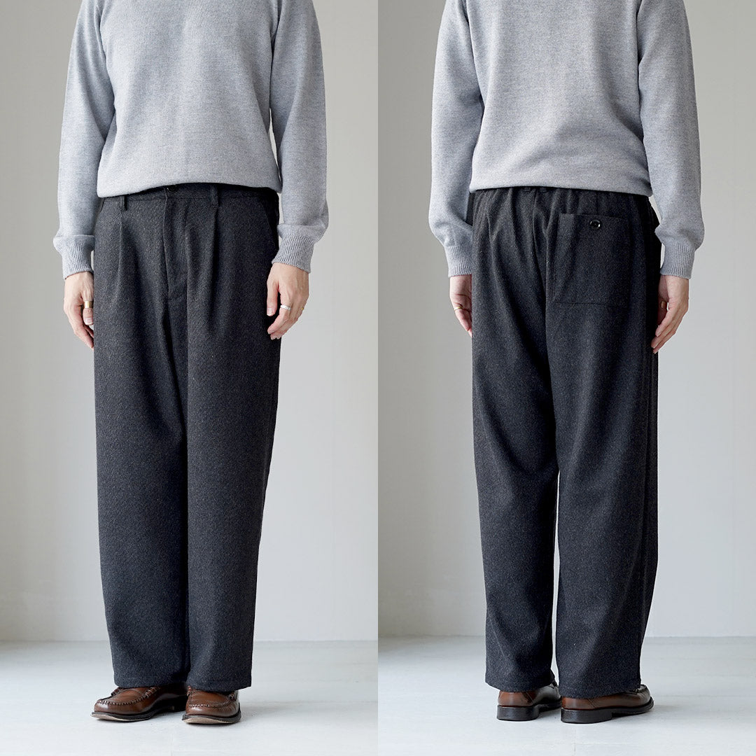 RE MADE IN TOKYO JAPAN / Pantalon large Kersey en laine et cachemire
