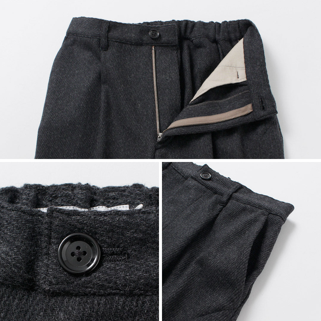 RE MADE IN TOKYO JAPAN / Pantalon large Kersey en laine et cachemire