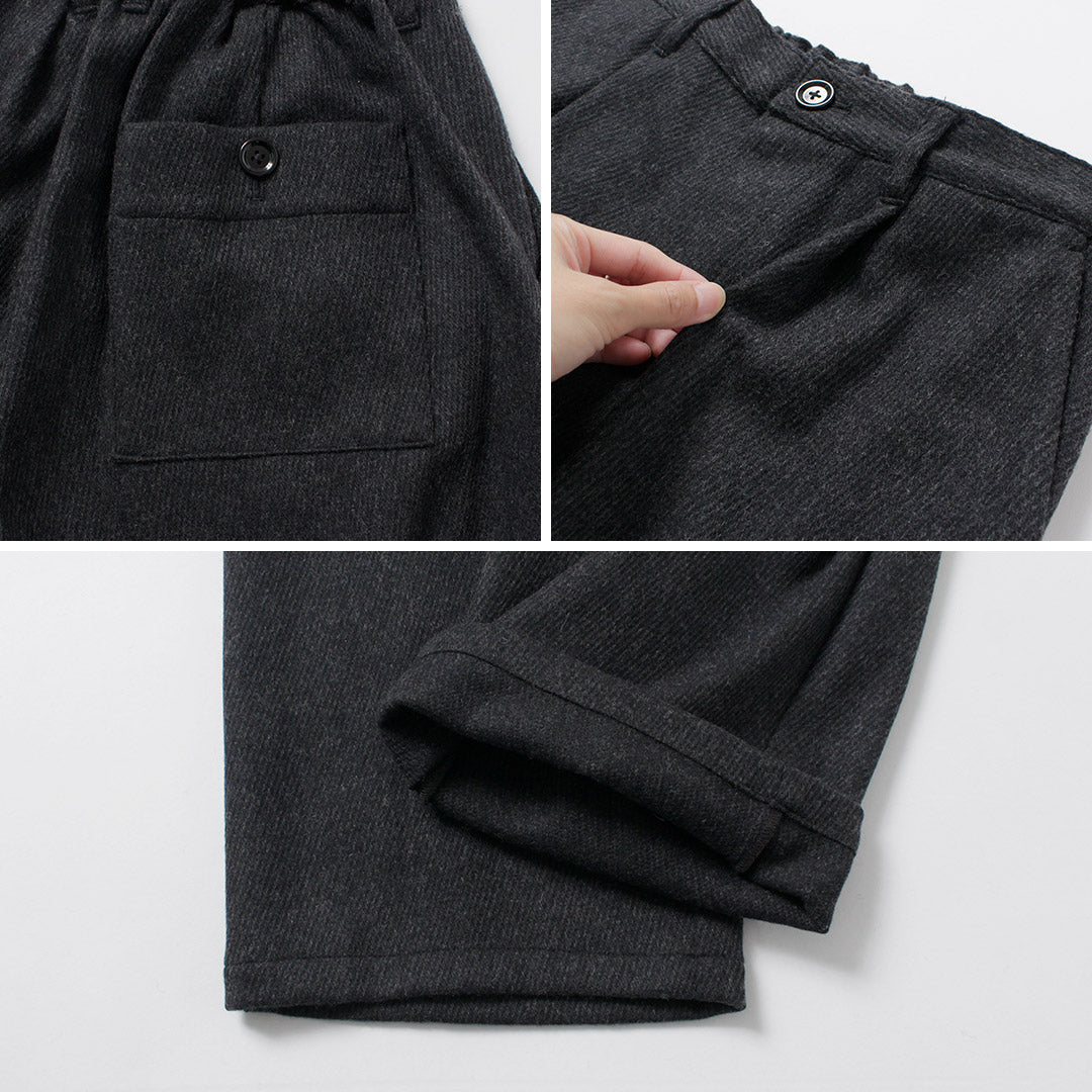 RE MADE IN TOKYO JAPAN / Pantalon large Kersey en laine et cachemire