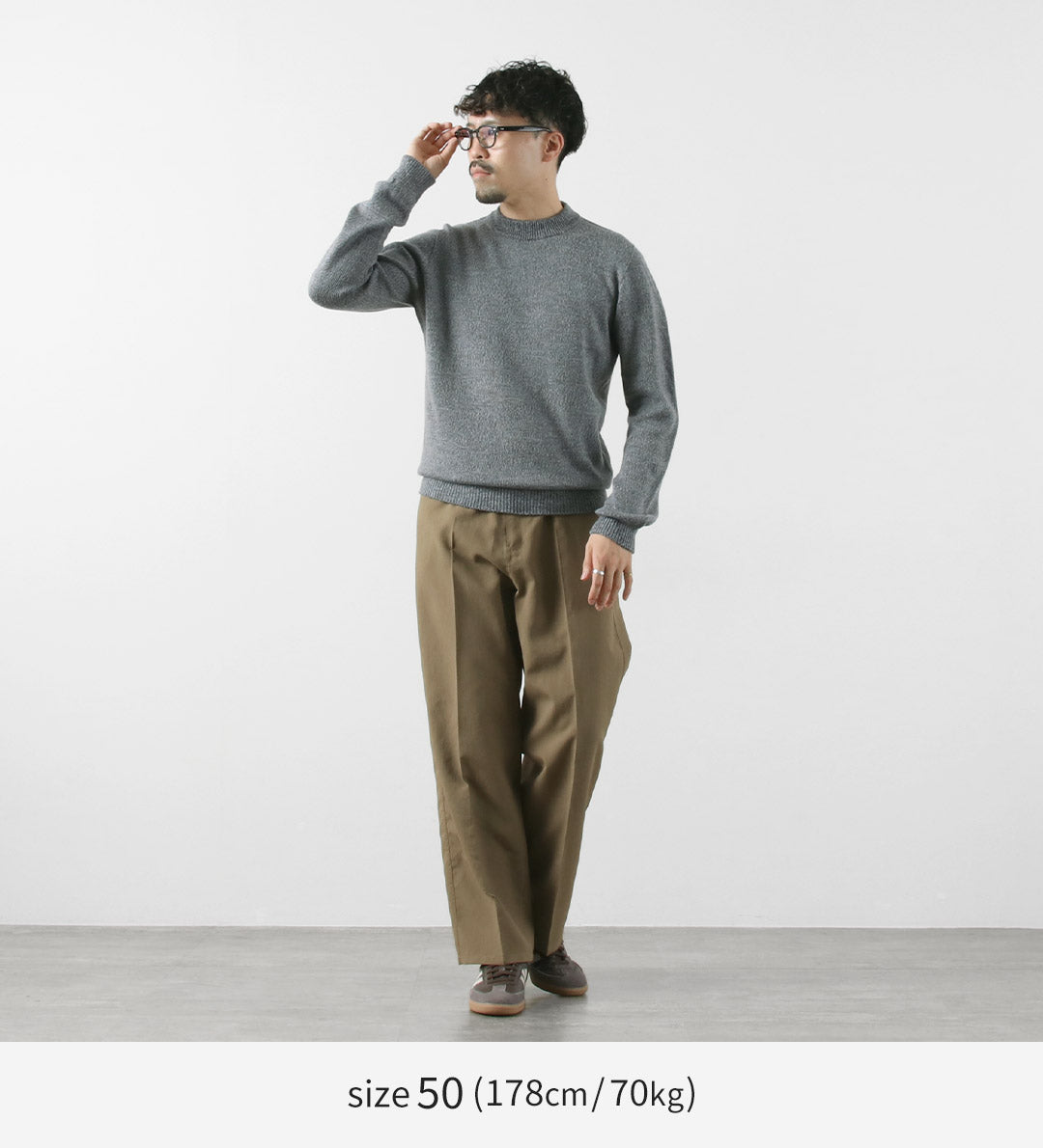 RINASCENTE / Tejido italiano con cuello simulado en mezcla de lana cashmere