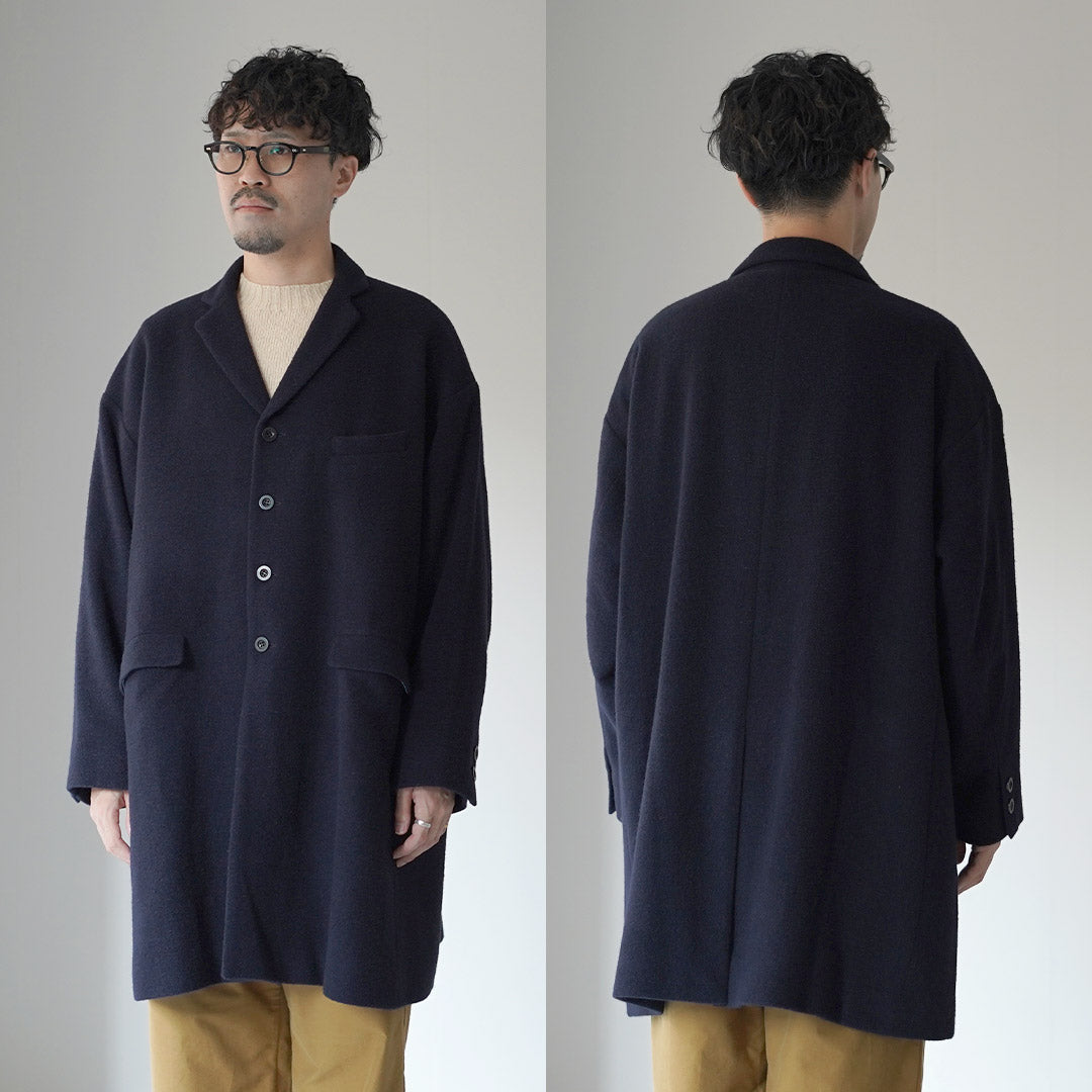 BASISBROEK / BALENN Wool-Nylon Flannel Chester Coat