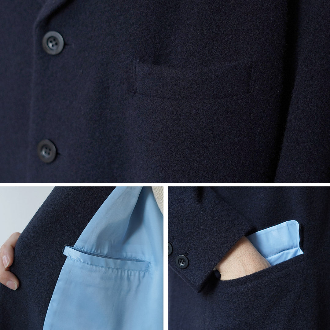 BASISBROEK / BALENN Wool-Nylon Flannel Chester Coat