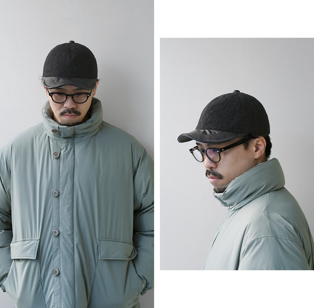 HIGHER / Gorra militar Serge x con ala de cuero