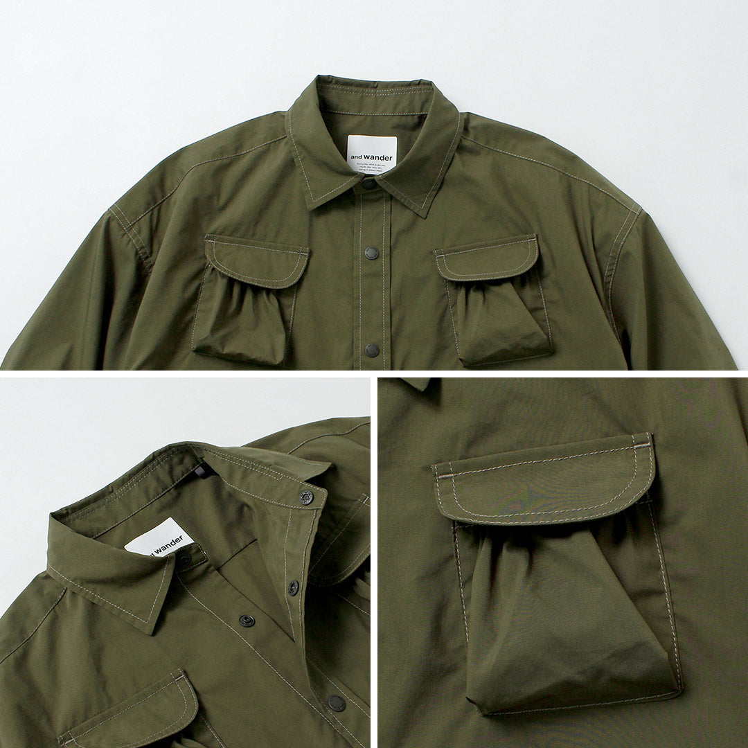 AND WANDER / Camisa Manga Larga Multibolsillos
