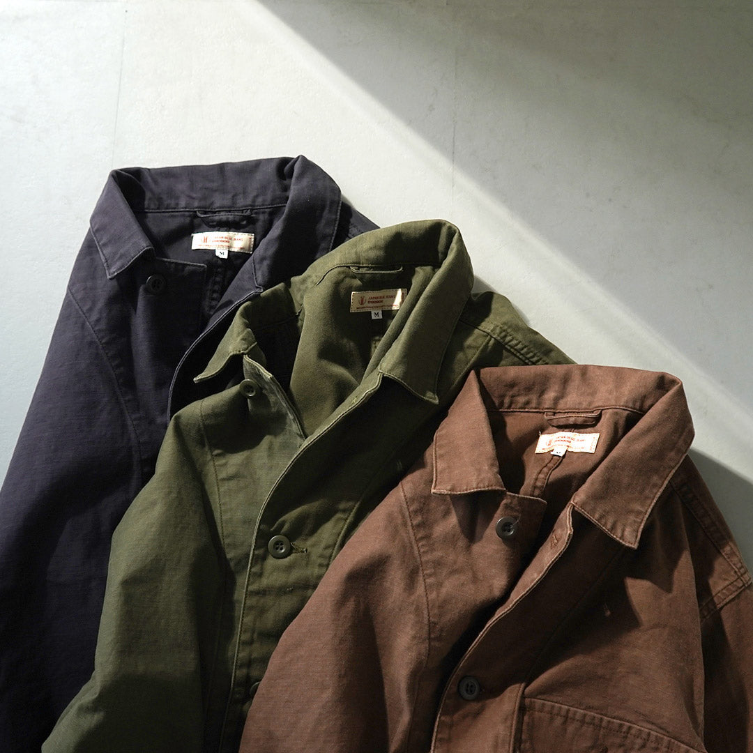 日本藍色牛仔褲 / 軍裝背緞夾克