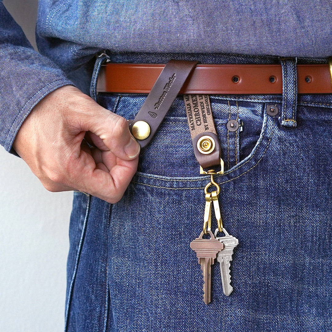 BUTTON WORKS / Porte-clés en cuir Chromexcel - Crochet d'ancrage North & Judd