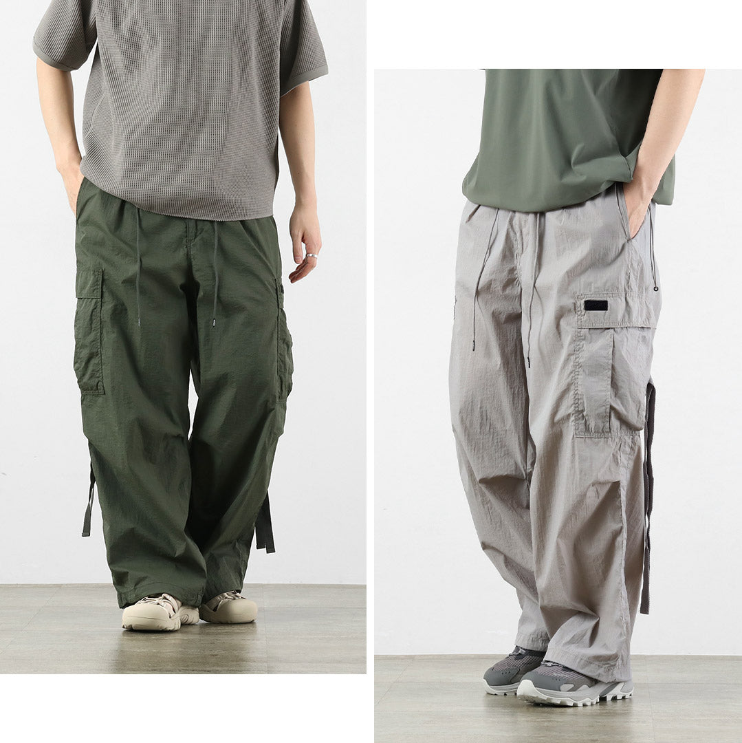WILDTHINGS / Pantalon cargo en nylon double teinture