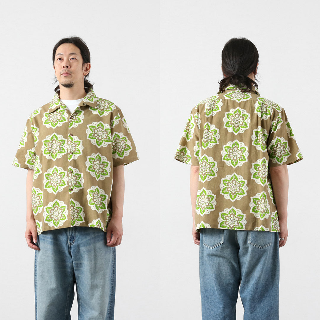 HAVE A GRATEFUL DAY / Chemise col ouvert S/S Design rond imprimé