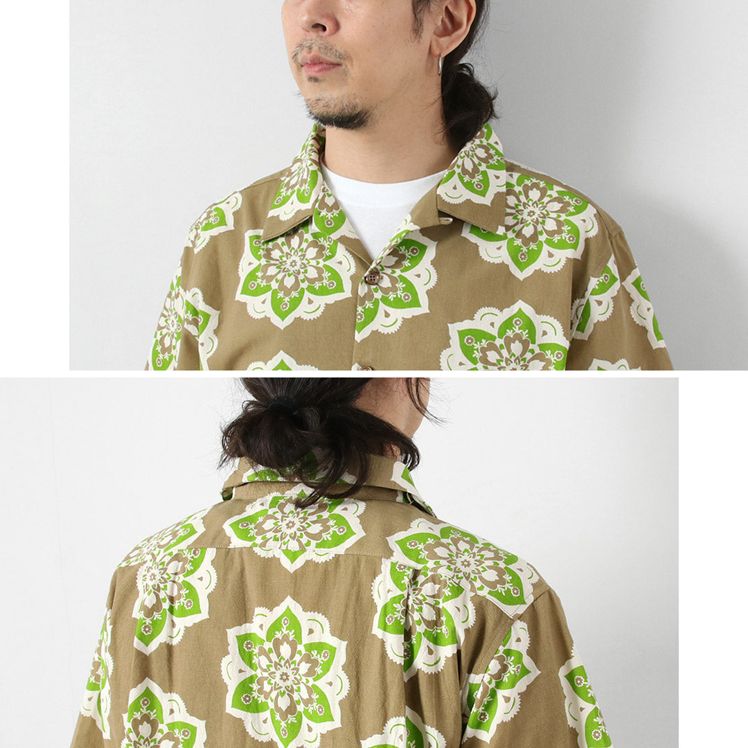 HAVE A GRATEFUL DAY / Chemise col ouvert S/S Design rond imprimé
