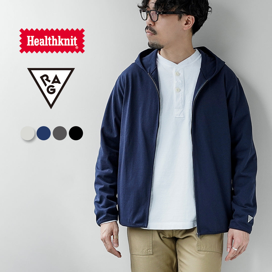 HEALTHKNIT / RAG Exclusivité Healthknit × Rag S/S Tee Sweat à capuche zippé Jersey sec à extrémités ouvertes Finition désodorisante antibactérienne