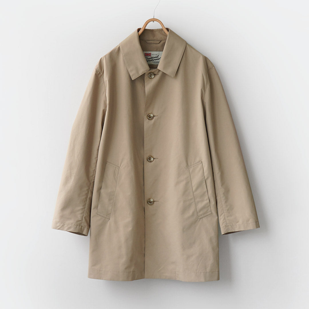 TRADITIONAL WEATHERWEAR / Derby Button Through Light-Weight Polyester Taffeta Balmacaan Coat