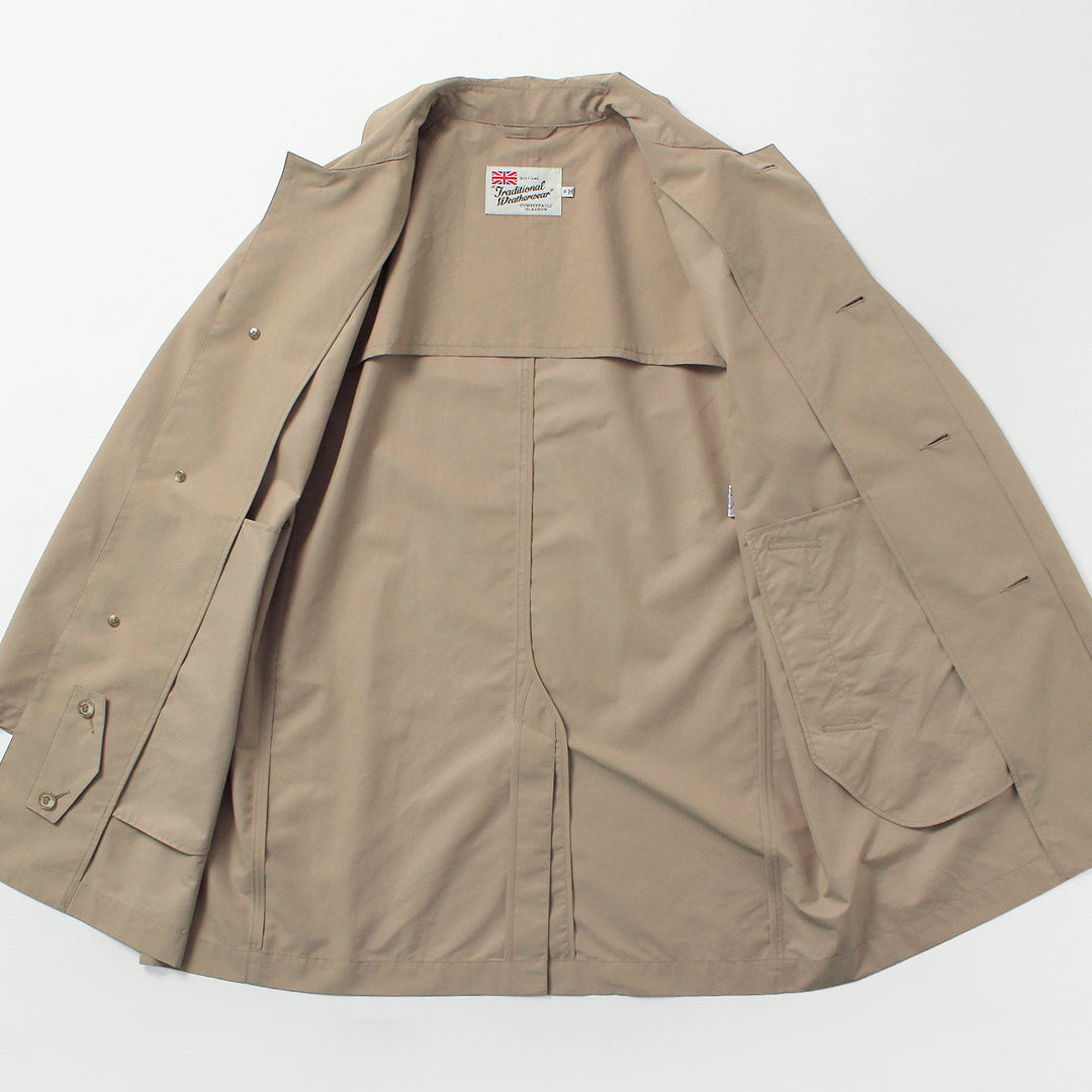 VÊTEMENTS MÉTÉO TRADITIONNELS / Manteau Balmacaan en taffetas de polyester léger boutonné Derby