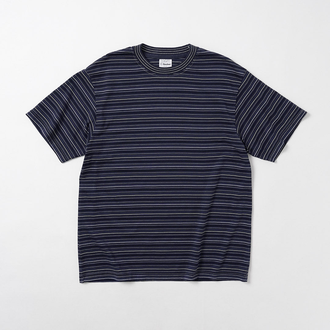 YONETOMI NEW BASIC / Garment-Dyed Striped Short Sleeve T-Shirt