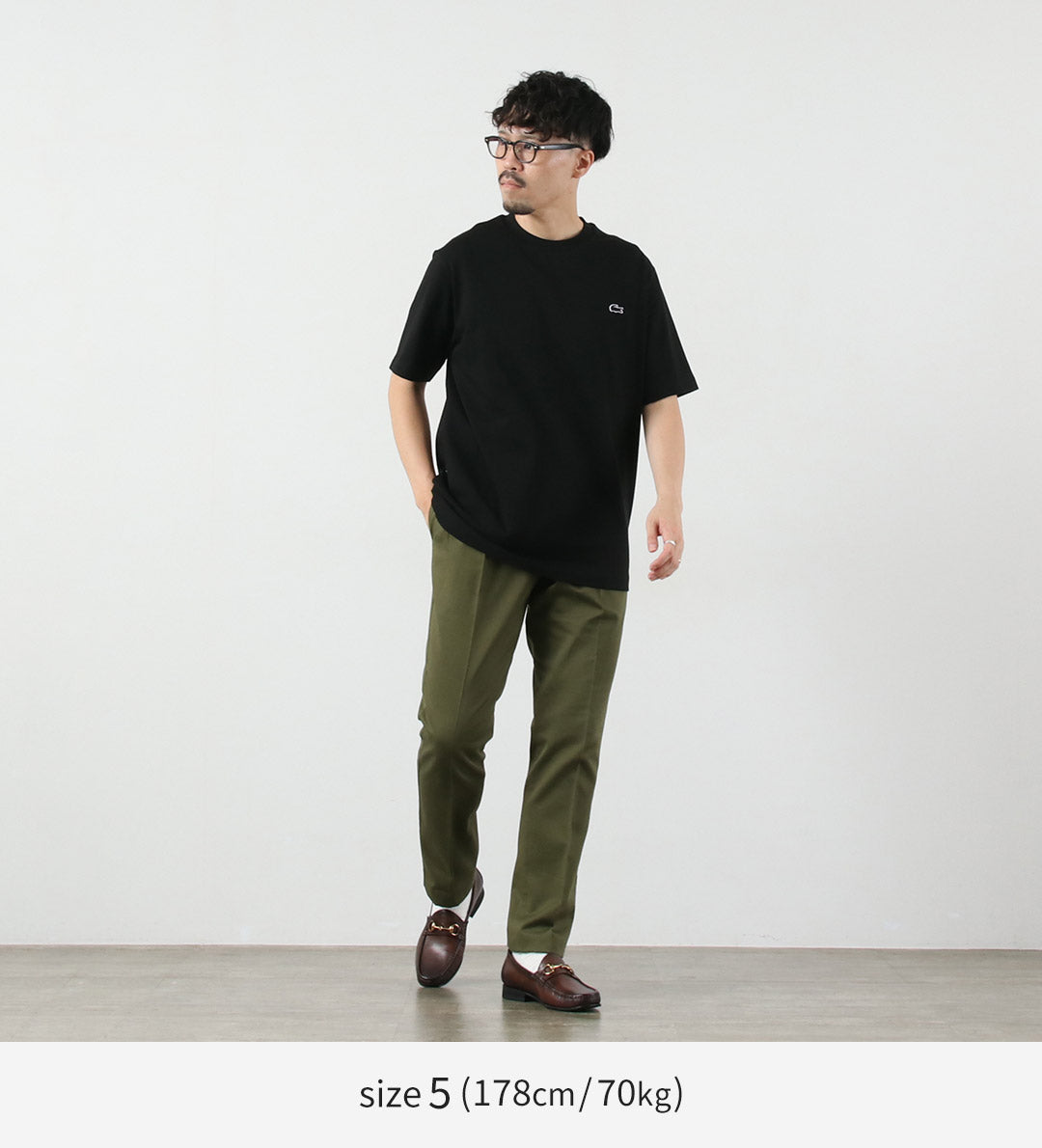 LACOSTE / 輪廓鱷魚紋圓領 T 卹