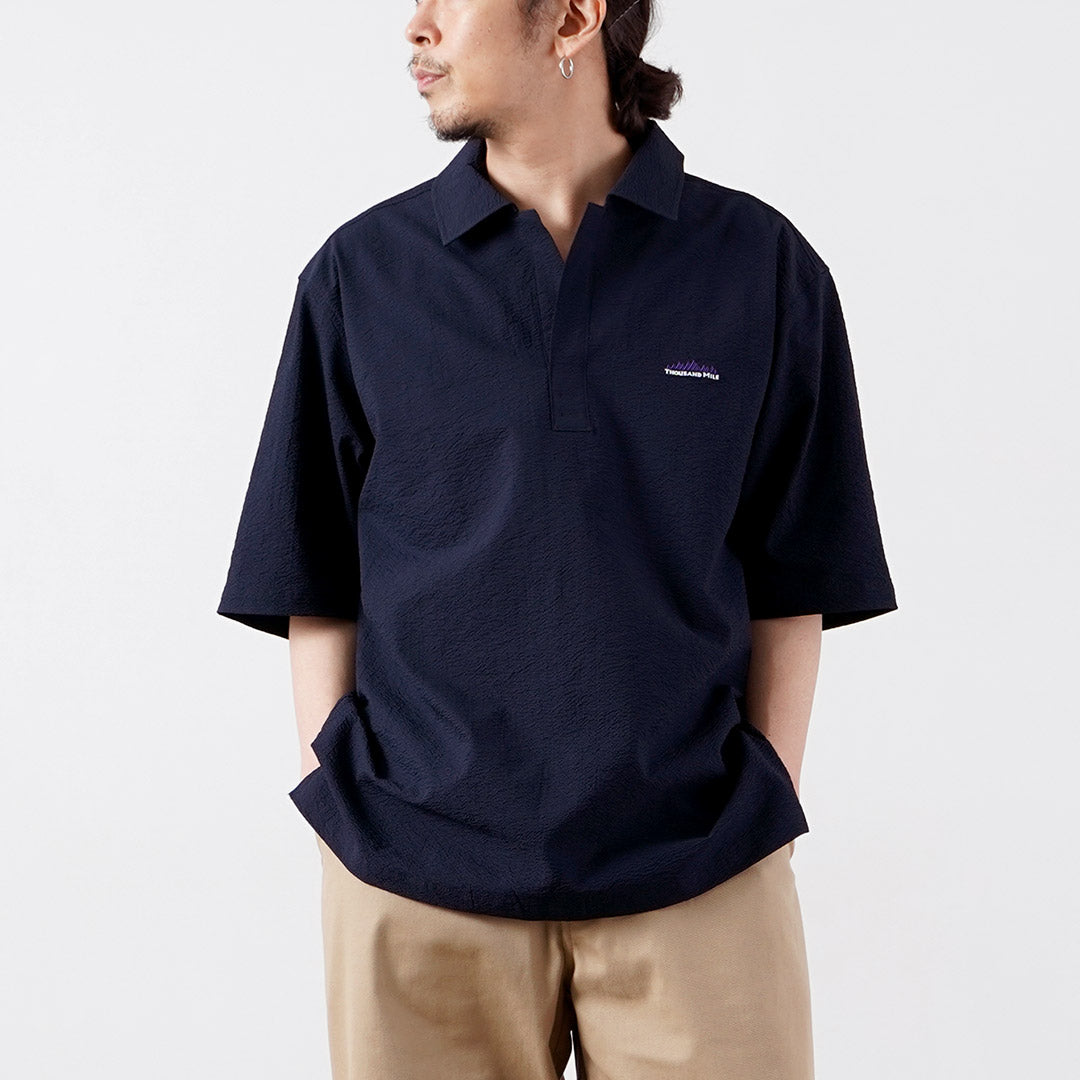 THOUSAND MILE / Short Sleeve Seersucker Skipper Shirt