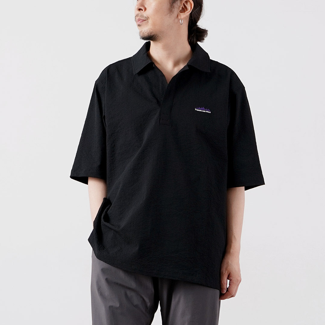 THOUSAND MILE / Short Sleeve Seersucker Skipper Shirt