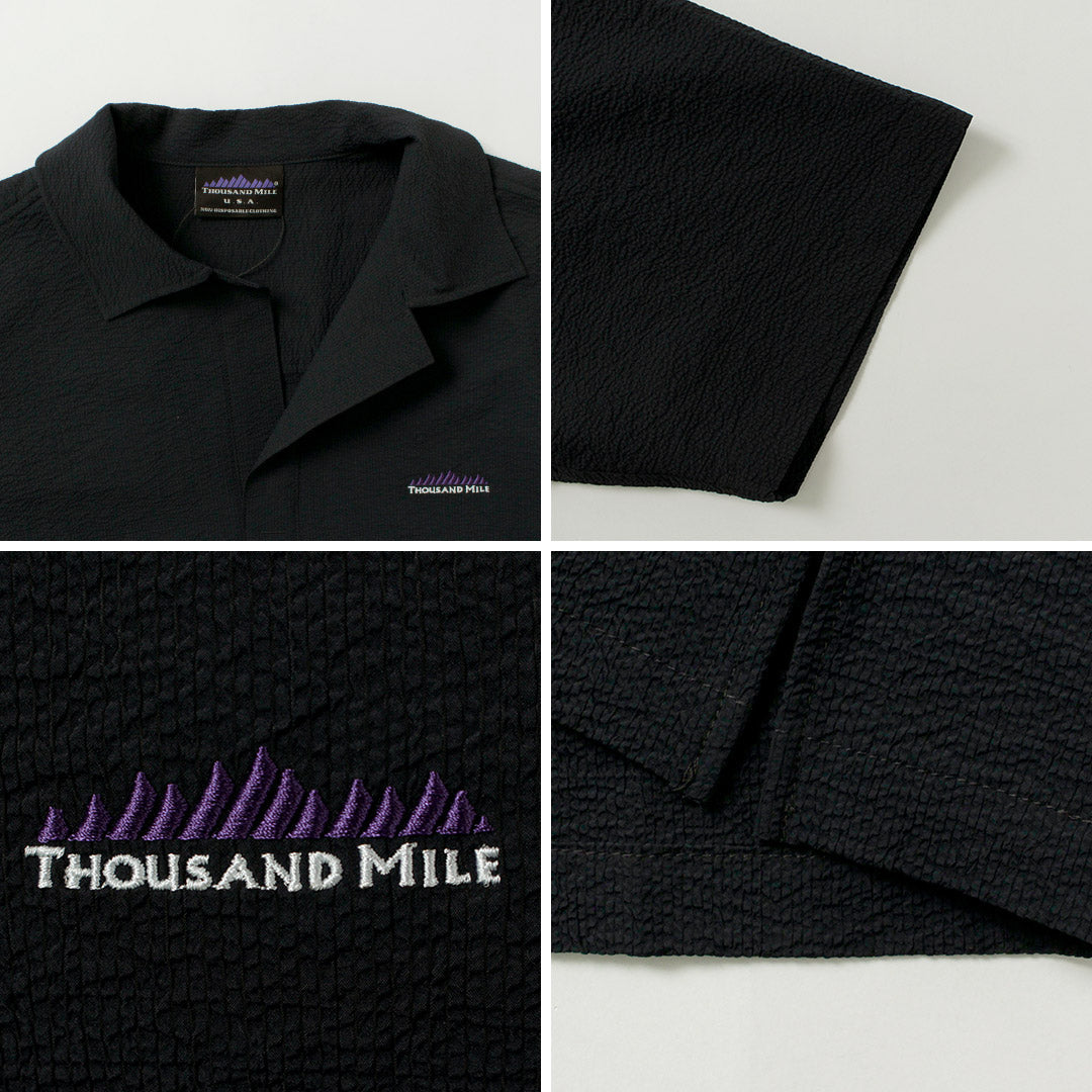 THOUSAND MILE / 短袖船长衬衫泡泡纱