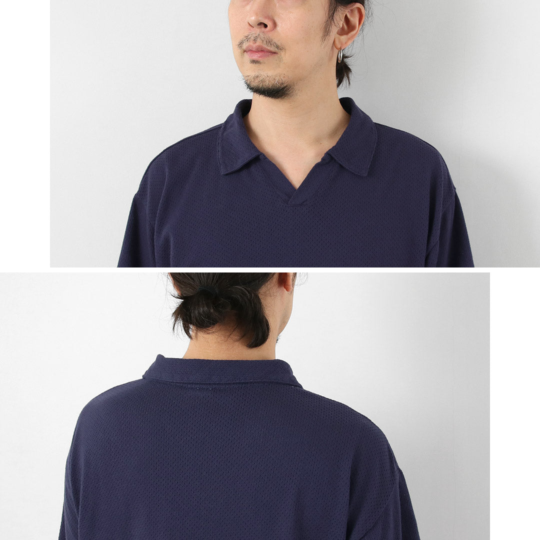 HEALTHKNIT / US Cotton Mesh Skipper Polo Shirt