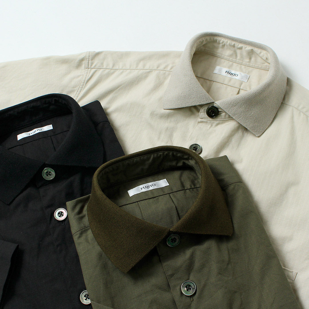 FUJITO / Chemise Ripstop à col côtelé