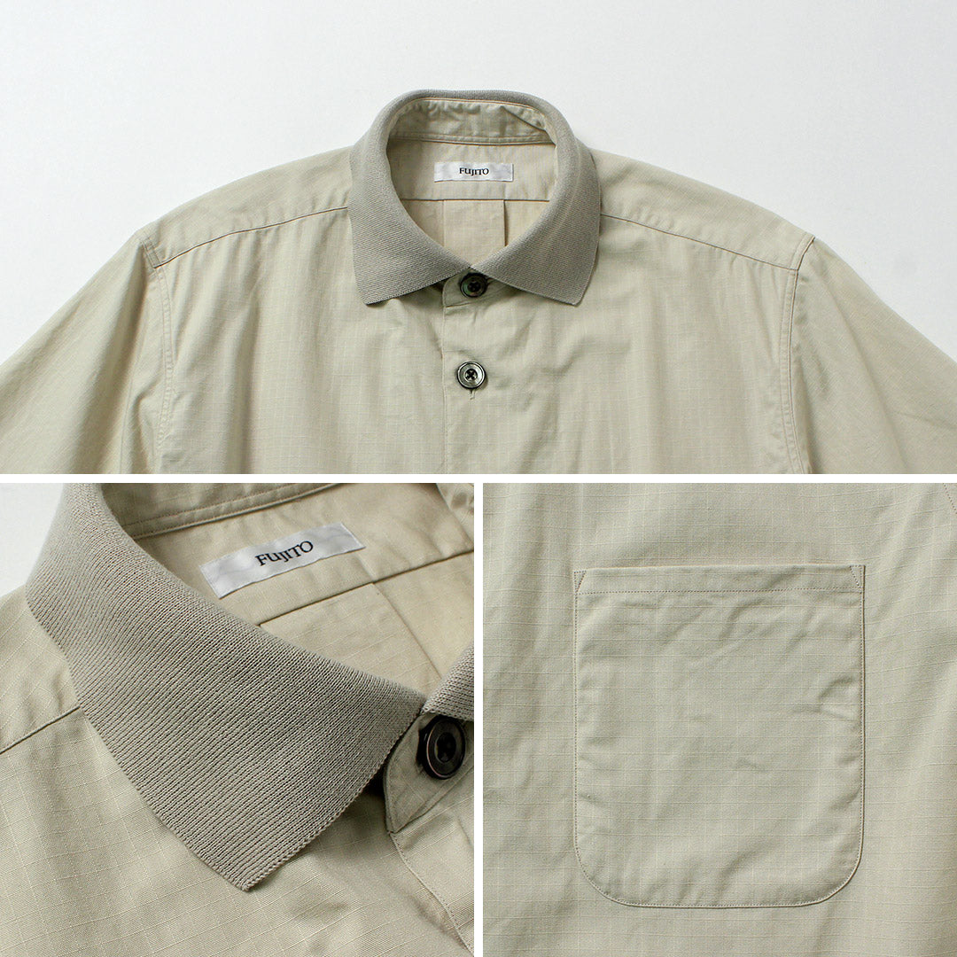 FUJITO / Chemise Ripstop à col côtelé