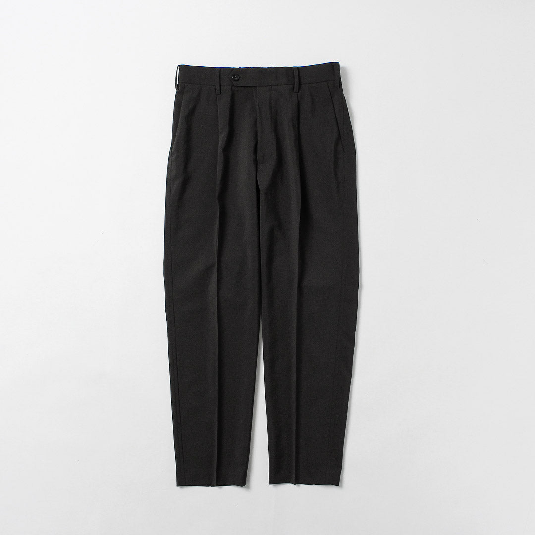 FANTASTICDAYS / 1-Pleat Linen-Like Polyester Trousers