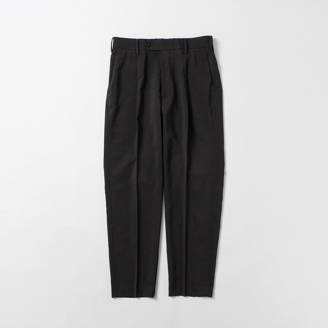 FANTASTICDAYS / 1-Pleat Linen-Like Polyester Trousers