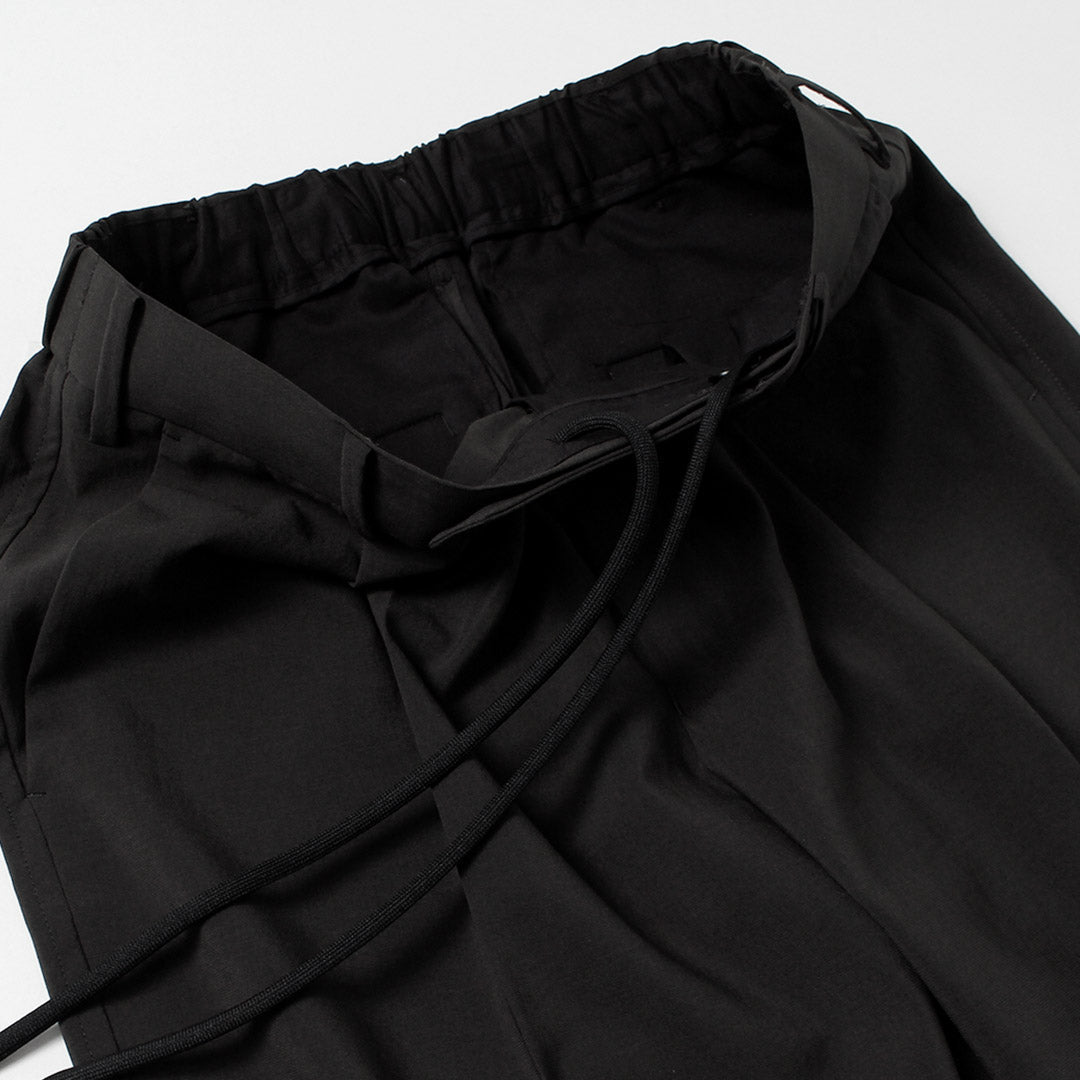 FANTASTICDAYS / 1-Pleat Linen-Like Polyester Trousers