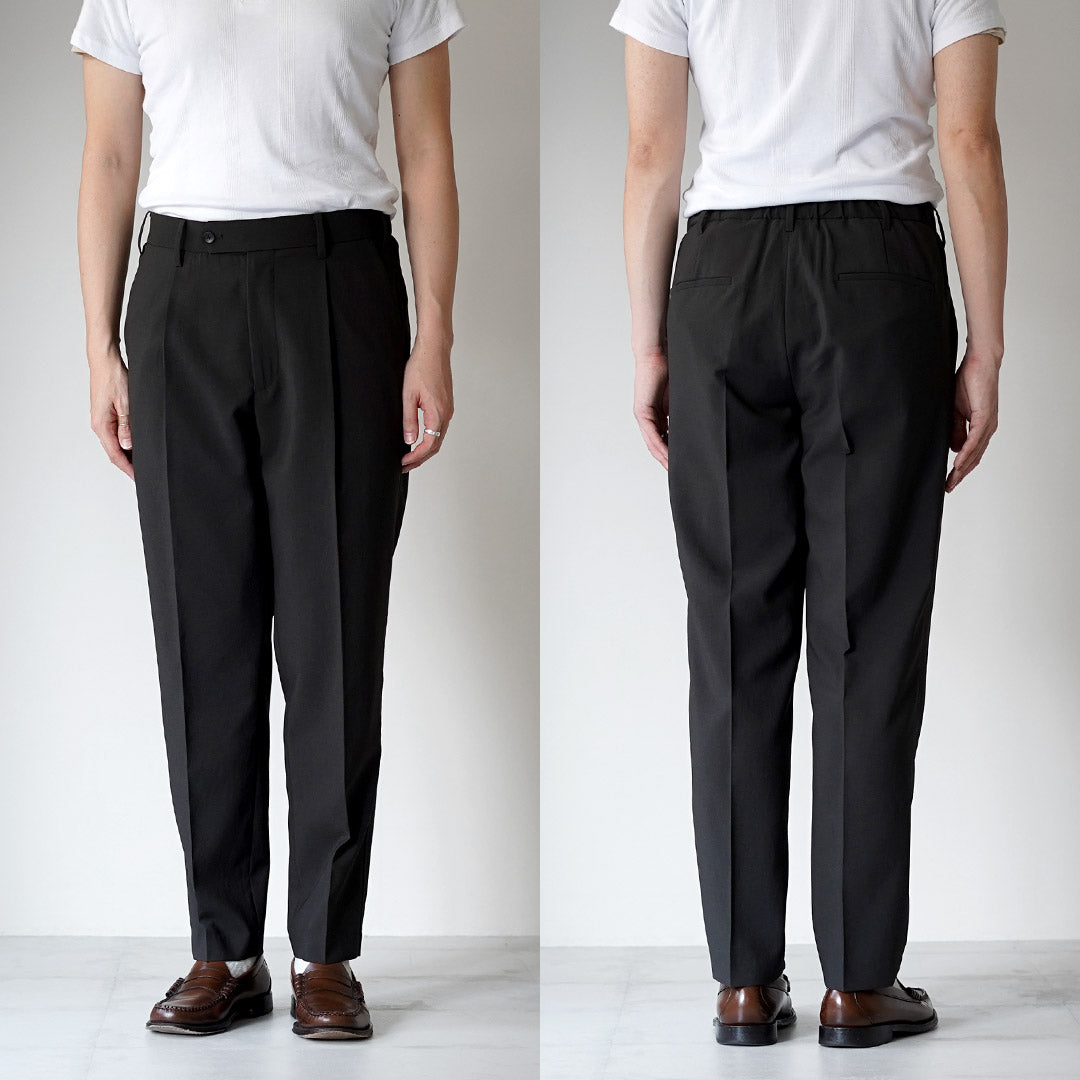 FANTASTICDAYS / 1-Pleat Linen-Like Polyester Trousers